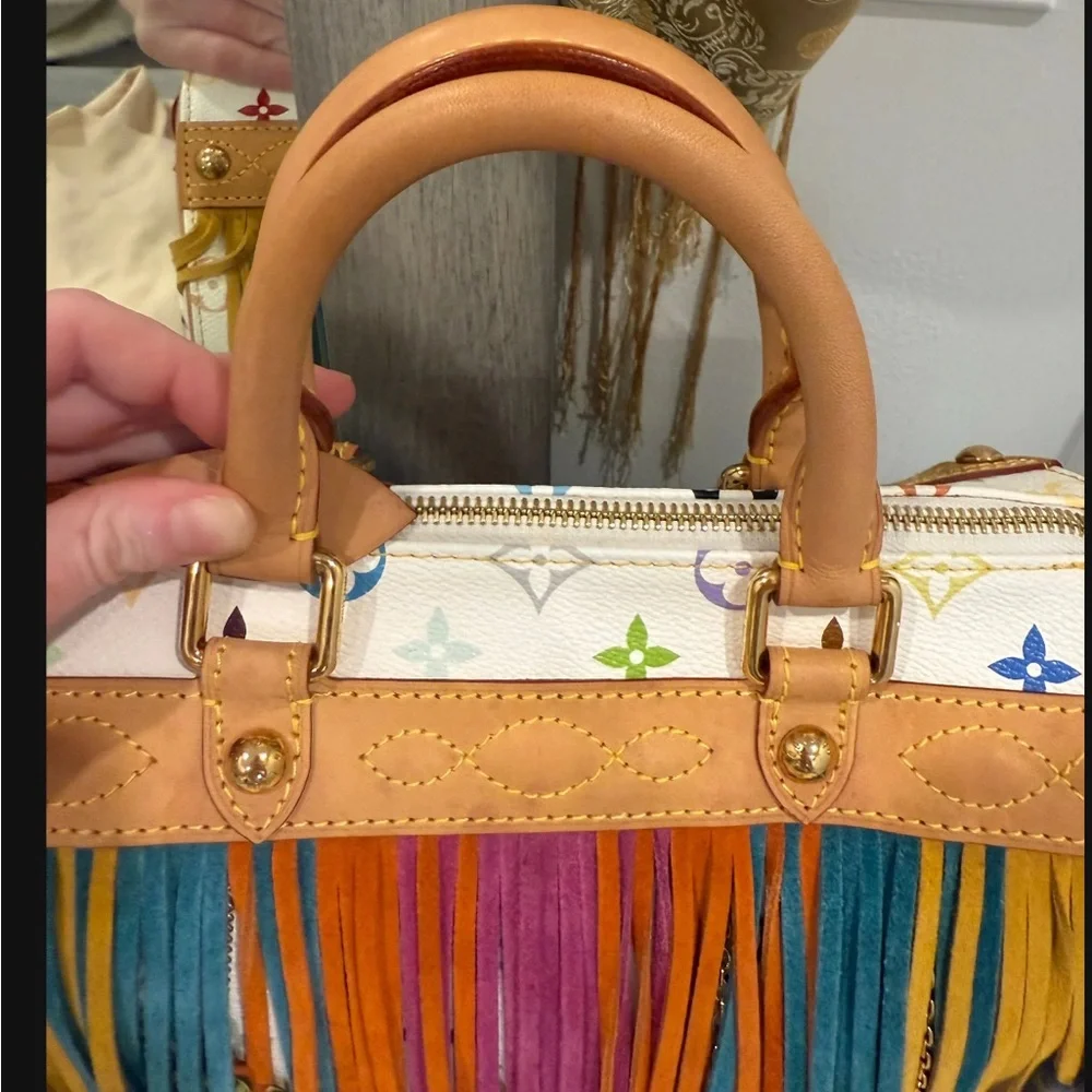Louis Vuitton X Murakami Vintage Multicolor Fringe Speedy 25 Handbag - Picture 8 of 10